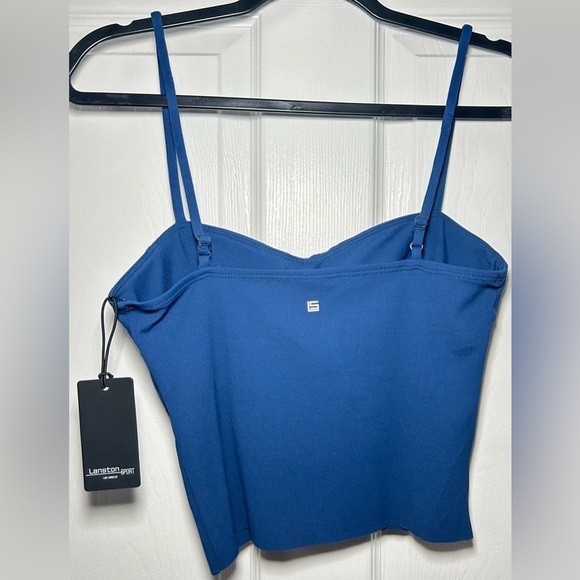 NWT LANSTON SPORT Train Cami Bra Tank- Slate Blue/ Size Small - Picture 4 of 6